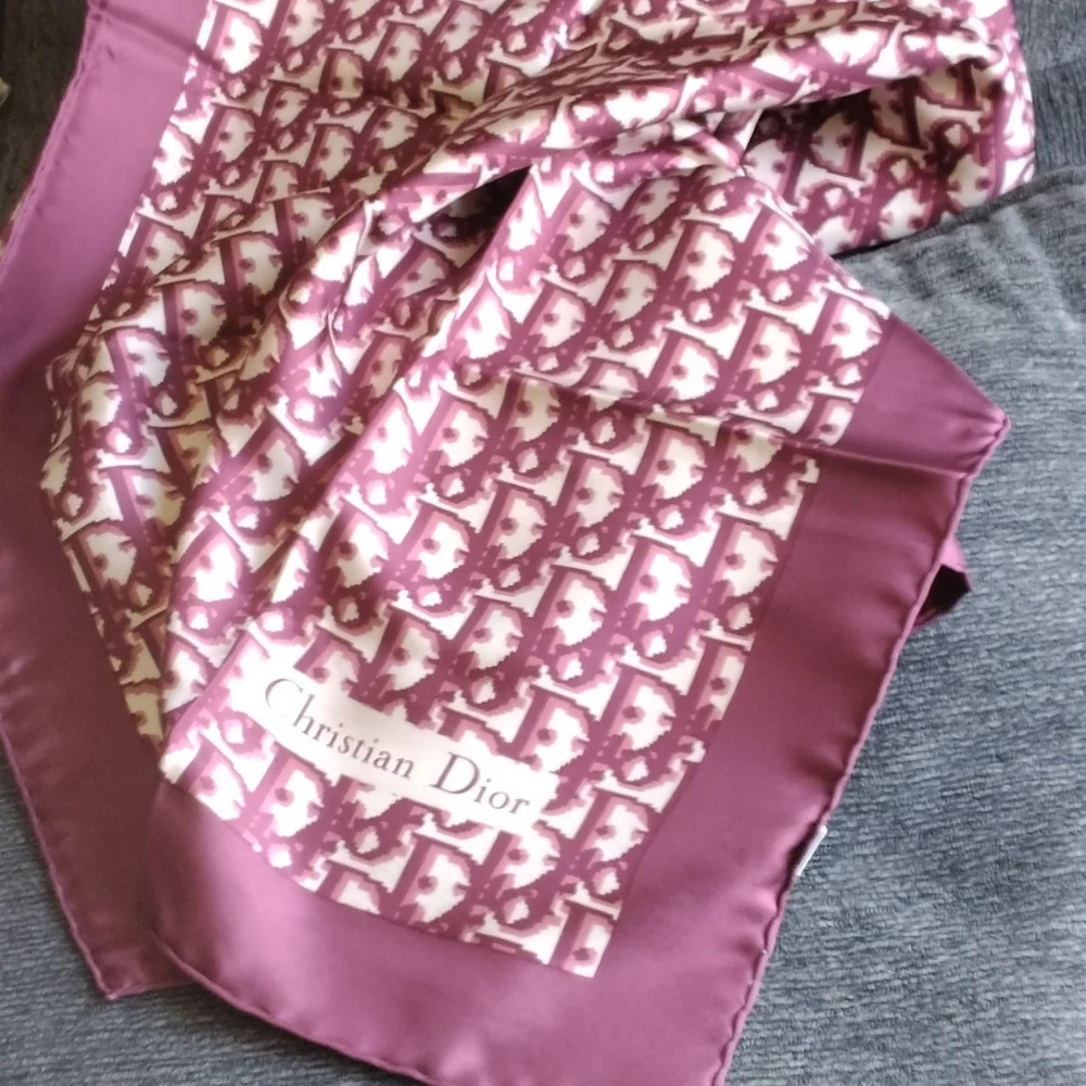 Vintage Christian Dior Oblique Logo Scarf